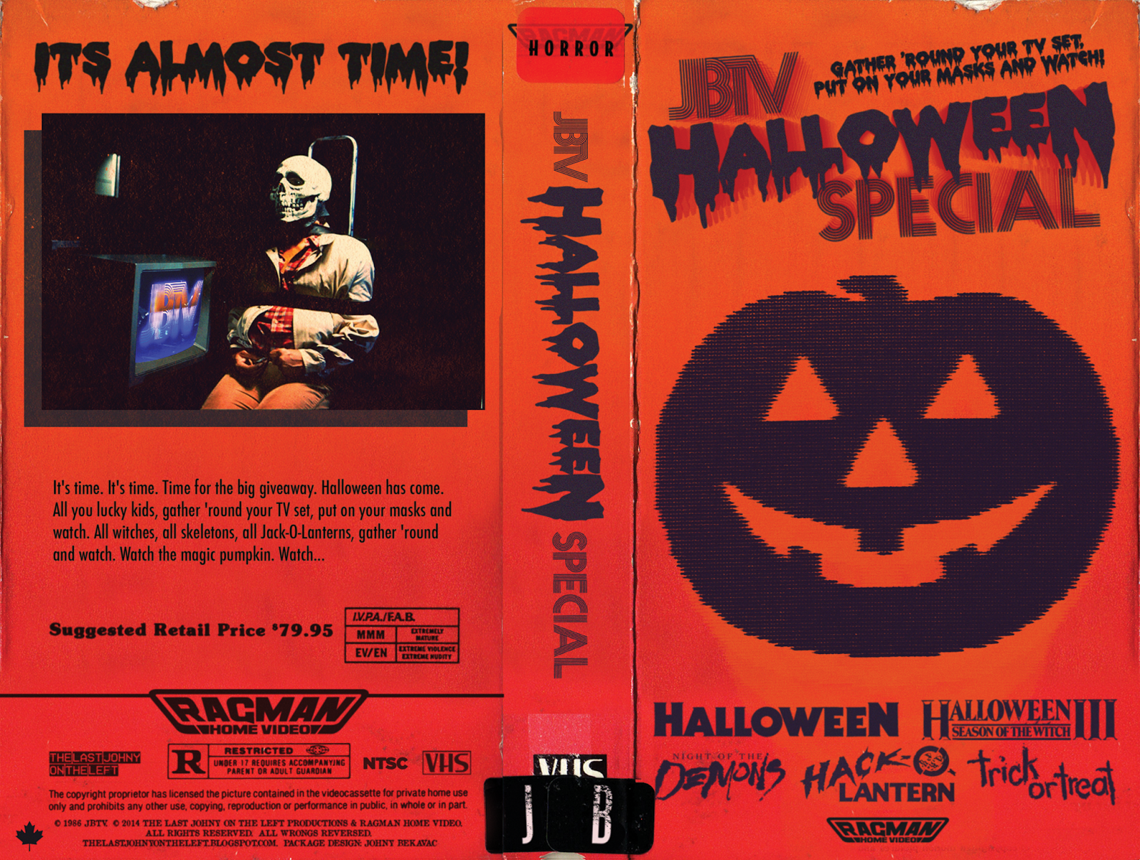 The Horrors of Halloween JBTV HALLOWEEN SPECIAL VHS Cover Art